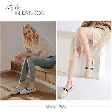 BABUDOG Women's Espadrilles Soft White Flats Shoes for Comfort