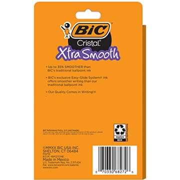 BIC Cristal Xtra Smooth Ballpoint Pen for Everyday Use