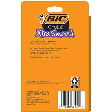 BIC Cristal Xtra Smooth Ballpoint Pen for Everyday Use