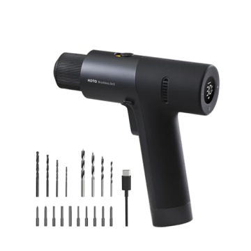 HOTO Cordless Brushless Drill with 30 Gears and LED Display