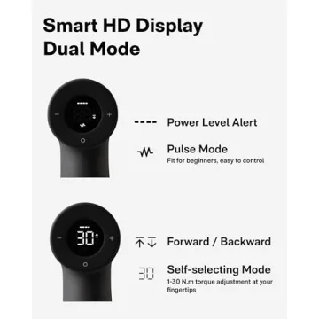 HOTO Cordless Brushless Drill with 30 Gears and LED Display