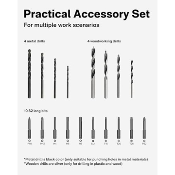 HOTO Cordless Brushless Drill with 30 Gears and LED Display