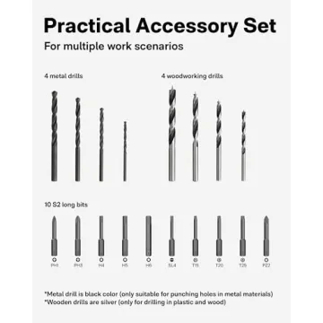 HOTO Cordless Brushless Drill with 30 Gears and LED Display