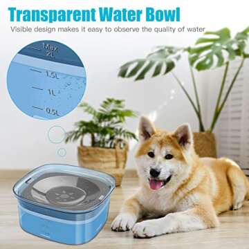 UPSKY 70oz Dog Water Bowl 2L No Spill Dog Bowl Large Capacity Spill Proof Slow Water Feeder, No Splash Dog Bowl Pet Water Dispenser Vehicle Carried Travel Slow Drinking Bowl for Messy Drinkers, Cats