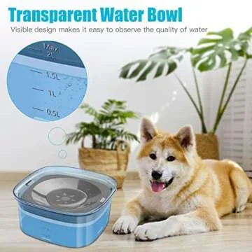 UPSKY 70oz Dog Water Bowl 2L No Spill Dog Bowl Large Capacity Spill Proof Slow Water Feeder, No Splash Dog Bowl Pet Water Dispenser Vehicle Carried Travel Slow Drinking Bowl for Messy Drinkers, Cats