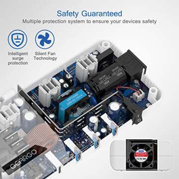 Voltage Converter, GEARGO 230W Power Converter Step Down 220V to 110V Universal Travel Adapter for Hair Straightener, Curling Iron with 4-Port USB Charging UK/AU/EU/IT/US Worldwide Plug Adapter White