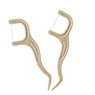 JEBBLAS Unflavored Dental Floss Picks - Biodegradable Plastic Free Tooth Flosser for Adults & Kids,200 Count