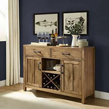 Crosley Furniture Roots Modern Farmhouse Sideboard Buffet Cabinet with Storage, Natural