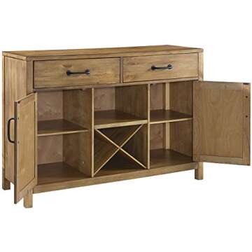Crosley Furniture Roots Modern Farmhouse Sideboard Buffet Cabinet with Storage, Natural