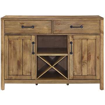 Crosley Furniture Roots Modern Farmhouse Sideboard Buffet Cabinet with Storage, Natural