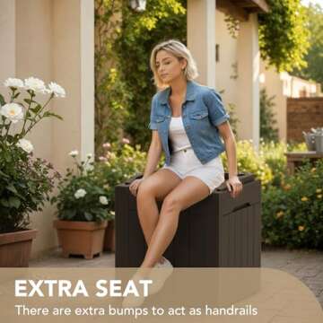 Devoko 30 Gallon Resin Deck Box Outdoor Indoor Waterproof Storage Box for Patio Furniture Pool Accessories Storage for Cushion Garden Tools (30 Gallon, Black)