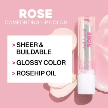 Wet n Wild Rose Comforting Glossy Natural Lipstick - Hydrating & Glossy