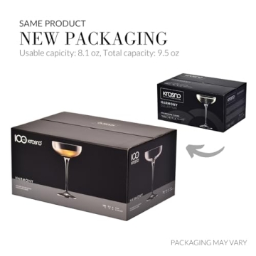 Krosno Champagne Coupe Glasses Set of 6 Elegant Drinkware
