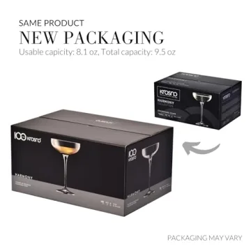 Krosno Champagne Coupe Glasses Set of 6 Elegant Drinkware