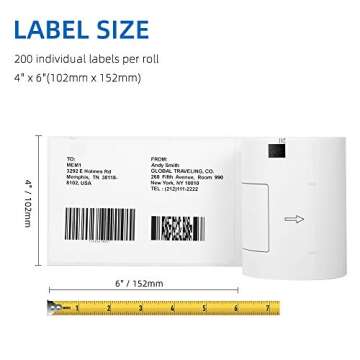 COLORWIING Compatible 4" x 6" Shipping Labels Replacement for Brother DK-1241 102mm x 152mm Die-Cut Large White Address Paper Labels, for Brother QL-1110NWB QL-1100 Label Printer (4 Rolls+1 Frame)