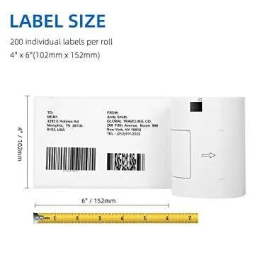 COLORWIING Compatible 4" x 6" Shipping Labels Replacement for Brother DK-1241 102mm x 152mm Die-Cut Large White Address Paper Labels, for Brother QL-1110NWB QL-1100 Label Printer (4 Rolls+1 Frame)