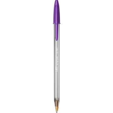 Bic Cristal Multicolour Ballpoint Pens With Wide Tip (1.6mm) Pens For Colourful Writing In Assorted Colours, Pack Of 15
