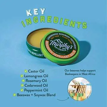 Murphy's Naturals Mosquito Repellent Balm - Plant-Based Protection for Hiking & Camping
