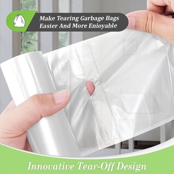 Strong Trash Bags by Teivio - Durable Clear Bin Liners