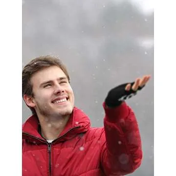 SATINIOR 2 Pairs Halloween Skeleton Gloves Winter Half Finger Gloves skeleton fingerless gloves Knit Gloves Bone Skull Gloves Mittens for Woman Man Winter Gloves