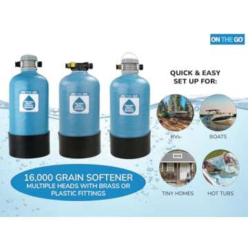 On The Go OTG4-DBLSOFT-Portable 16,000 Grain RV Water Softener (NOT made in China, assembled by U.S. Workers in Indiana)