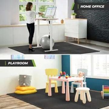 Extra Thick Gym Flooring Mat 24 Tiles for Home Use