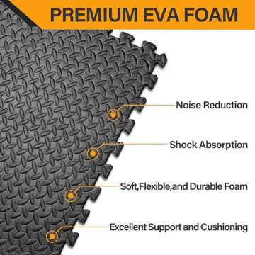 Extra Thick Gym Flooring Mat 24 Tiles for Home Use