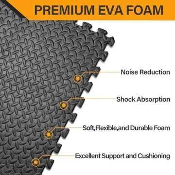 Extra Thick Gym Flooring Mat 24 Tiles for Home Use