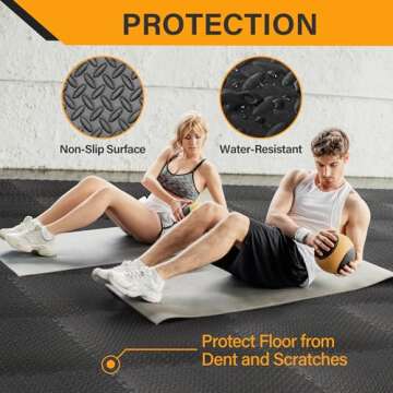 Extra Thick Gym Flooring Mat 24 Tiles for Home Use