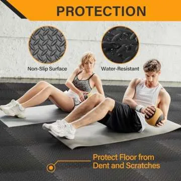 Extra Thick Gym Flooring Mat 24 Tiles for Home Use
