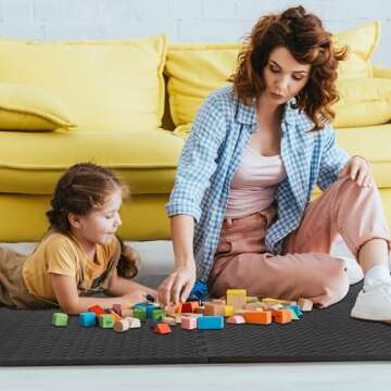 Extra Thick Gym Flooring Mat 24 Tiles for Home Use