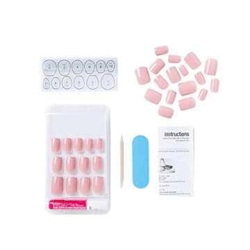 Kiss Nails GEL FANTASY Short Design Nails w/Adhesive Tabs & Glue (KGN12-RIBBONS) (1 PACK)