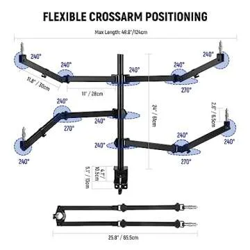 NEEWER Desktop Camera Stand, Overhead Phone Webcam Mount Stand with 4 Flexible Articulating Arms, 3/8" 1/4" 5/8" Screws for Microphone LED Light Video Recording Live Streaming Podcasting Gaming, ST004