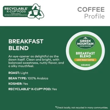 Green Mountain Breakfast Blend K-Cup Pods, 60 Count