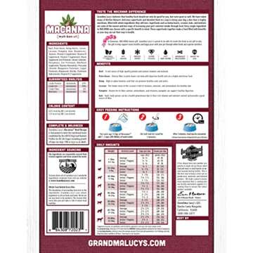 Grandma Lucy's Macanna Dog Food, Grain Free and Freeze-Dried - Beef Recipe, 3Lb Bag