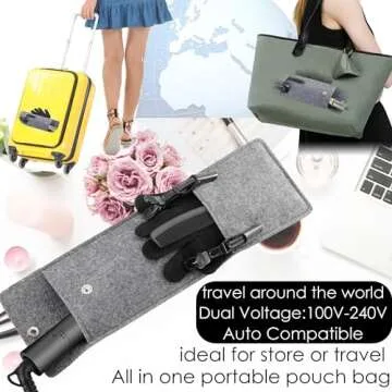 NITION Ceramic Tourmaline Flat Irons for Hair LCD Hair Straightener MCH Fast Straightening for Healthy Styling. 6 Temperature Levels 265-450°F Adjustable for All Hair. Travel Pouch Bag Included. Black