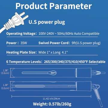 NITION Ceramic Tourmaline Flat Irons for Hair LCD Hair Straightener MCH Fast Straightening for Healthy Styling. 6 Temperature Levels 265-450°F Adjustable for All Hair. Travel Pouch Bag Included. Black