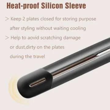 NITION Ceramic Tourmaline Flat Irons for Hair LCD Hair Straightener MCH Fast Straightening for Healthy Styling. 6 Temperature Levels 265-450°F Adjustable for All Hair. Travel Pouch Bag Included. Black