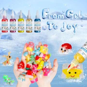 Kiditos Magic Water Elf Toy Kit, Aqua Fairy Water Gel Kit with 20 Magic Gels, 10 Christmas Molds. Ch...