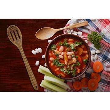 Premium Golden Teak Cooking Spoon Set - Eco Friendly Utensils