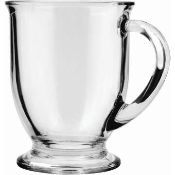 Anchor Hocking 16 oz Glass Coffee Mugs Set of 6