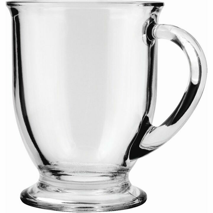 Anchor Hocking 16 oz Glass Coffee Mugs Set of 6