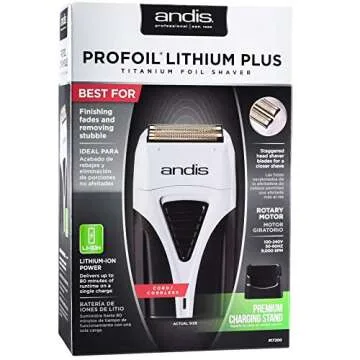 Andis ProFoil Lithium Plus Titanium Foil Shaver with Bonus Replacement Foil Assembly and Inner Cutters and a BeauWis Blade Brush