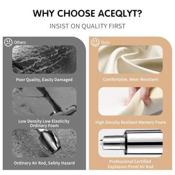 ACEQLYT® 16"-21" Adjustable Swivel Vanity Stool | Modern PU Leather Makeup Vanity Chair for Bedroom, Bathroom & Living Room | Tufted Design Small Ottoman Stool for Vanity (White)