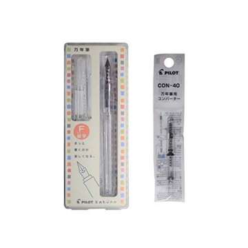 Pilot Kakuno Fountain Pen (Fine-Nib, Non Color Body) with Converter (CON-40) Set