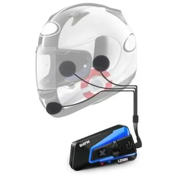 LEXIN Motorcycle Audio Set for Helmet Bluetooth Headset, 36mm Speakers, Type-C Connector, Button/Boom Mic, Fit for B4FM/GTX/G2P/G16/G1/MeshCom/Novus