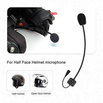 LEXIN Motorcycle Audio Set for Helmet Bluetooth Headset, 36mm Speakers, Type-C Connector, Button/Boom Mic, Fit for B4FM/GTX/G2P/G16/G1/MeshCom/Novus
