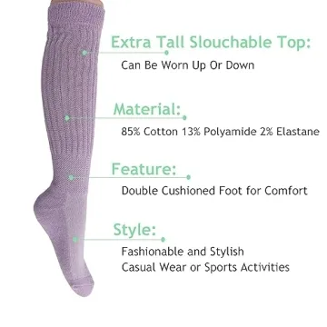 AWS Slouch Scrunch Socks for Women - Stylish Knee High Comfort