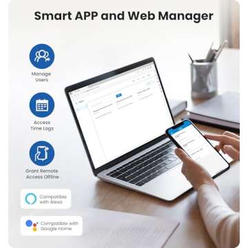 Veise Fingerprint Smart Locks for Front Door with Handle Set, App Control, Keyless Entry Keypad Deadbolt, Digital Electronic Touchscreen, Easy Install, Auto Lock, Satin Nickel