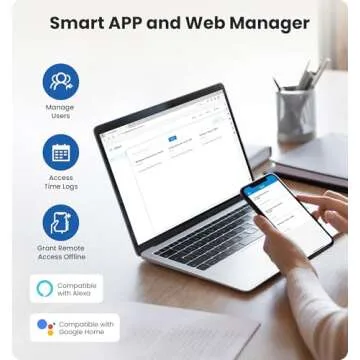 Veise Fingerprint Smart Locks for Front Door with Handle Set, App Control, Keyless Entry Keypad Deadbolt, Digital Electronic Touchscreen, Easy Install, Auto Lock, Satin Nickel